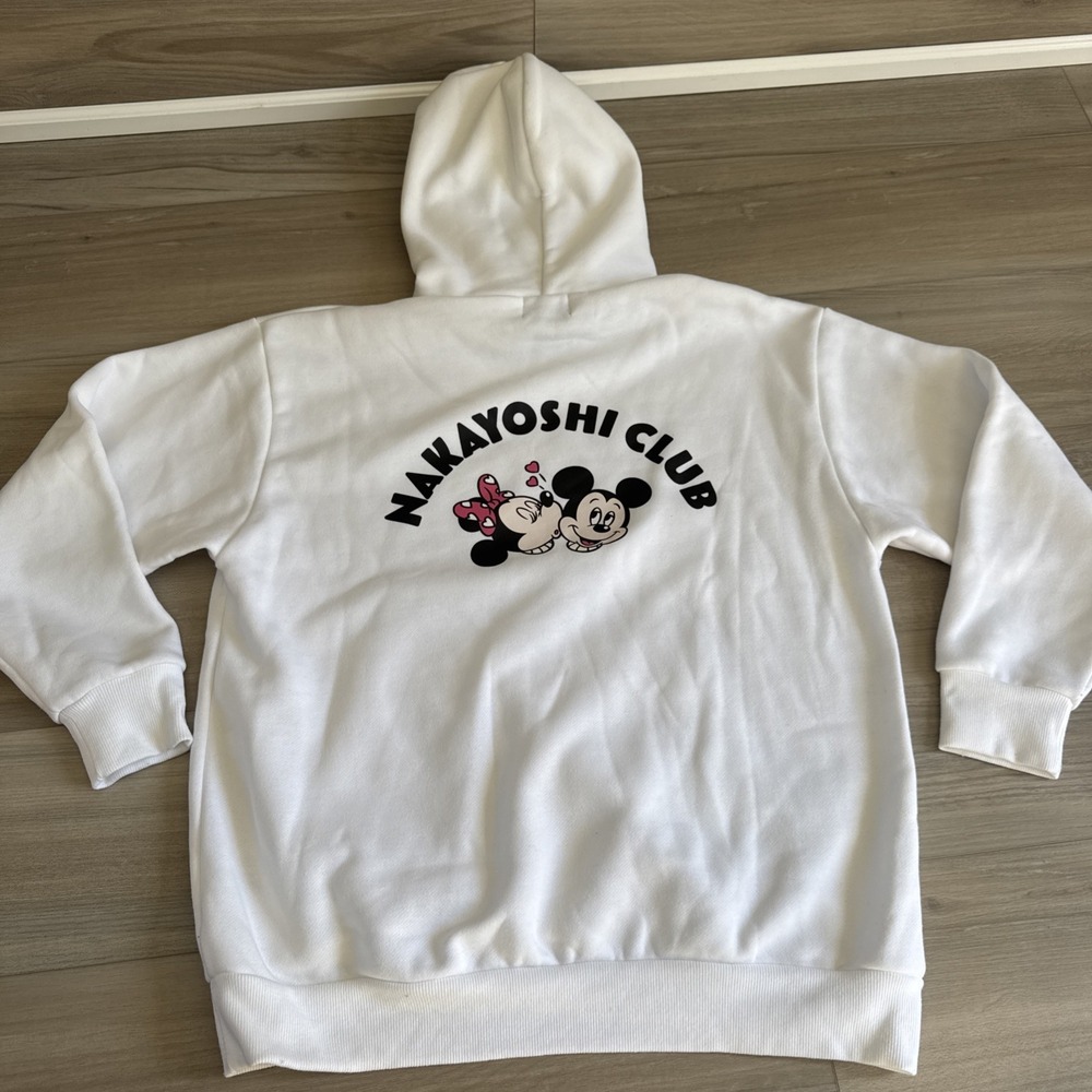Nakayoshi Club Tokyo Disney Resort Disney Hoodie Licensed Adult Size M White